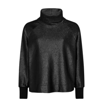Mos Mosh Hunt Foil Roll Neck Sweatshirt In Black