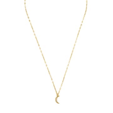Orelia Pave Moon Charm Necklace In Gold