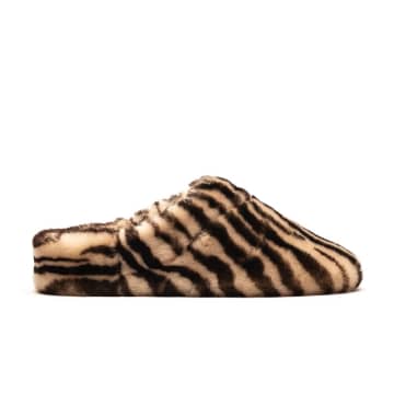 Tracey Neuls Slippers Zebra | Beige And Black Shearling Slippers In Neturals