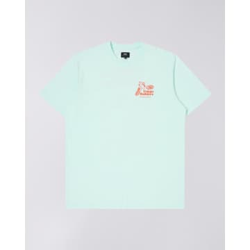 Edwin Tokyo Builders T-shirt Bleached Aqua Garment Washed