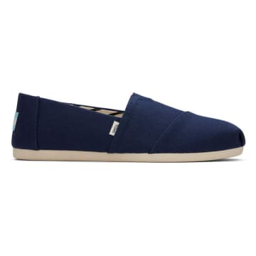 Toms Womens Recycled Canvas Alpargata Navy In Blue