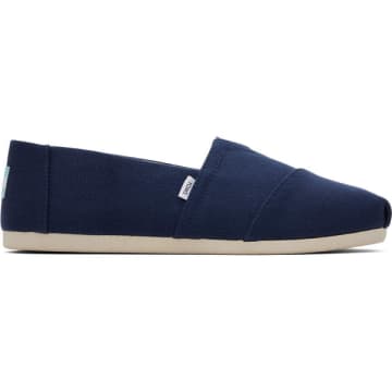 Shop Toms Mens Recycled Canvas Navy In Blue