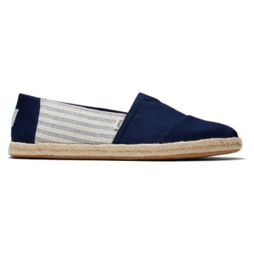 Toms Mens Navy University Rope Sole In Blue