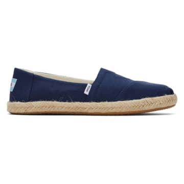 Shop Toms Womens Recycled Cotton Rope Espadrille Navy In Blue