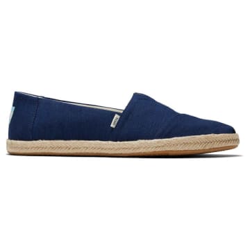 Toms Mens Recycled Cotton Rope Espadrille Navy In Blue