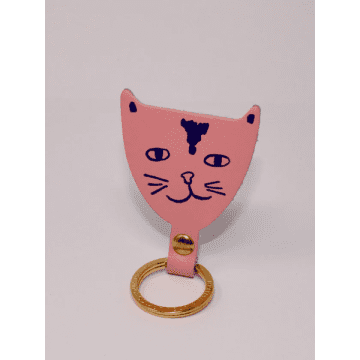 Ark Colour Design Cat Key Fob In Pink