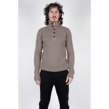 Hannes Roether Half Button Wool Sweater Beige In Neturals