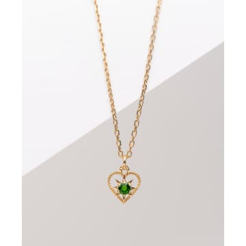 Zoe And Morgan Kind Heart Gold Chrome Diopside Necklace