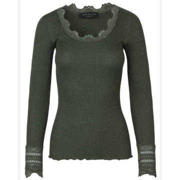 Rosemunde Top W Lace Olive Night In Green