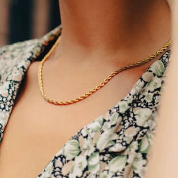Nordic Muse Gold Rope Chain Twist Necklace