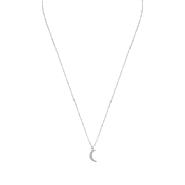 Orelia Pave Moon Charm Necklace In Metallic