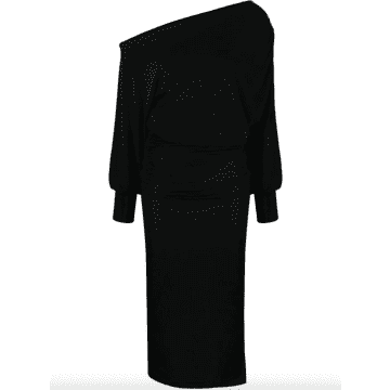 Essentiel Antwerp Equal Ruched Midi Dress In Black