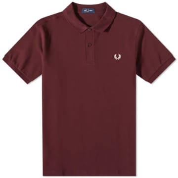 Fred Perry Slim Fit Plain Polo Uniform Oxblood In Burgundy