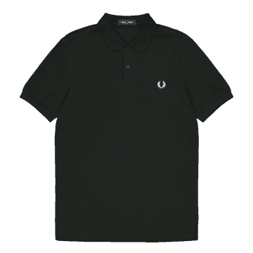 Fred Perry Slim Fit Plain Polo Night Green & Snow White