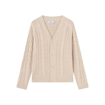 Les Deux Gavin Cable Cardigan In Neutral