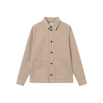 Les Deux Langley Aoe Twill Overshirt In Neutral