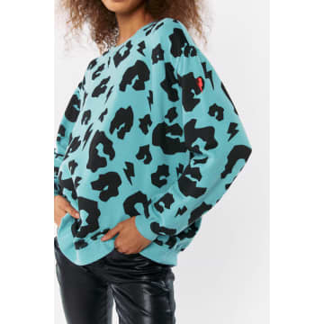 Scamp & Dude : Khaki With Black Leopard Oversized Sweatshirt In Neutrals