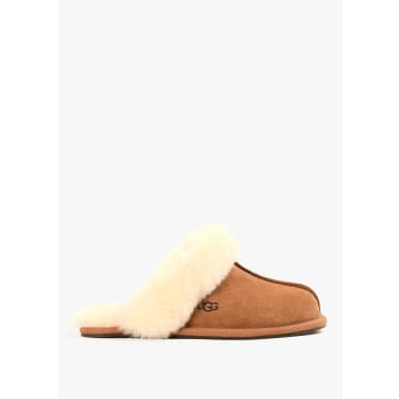 Ugg Women's Scuffette Chestnut Suede Shearling Slippers In Brown