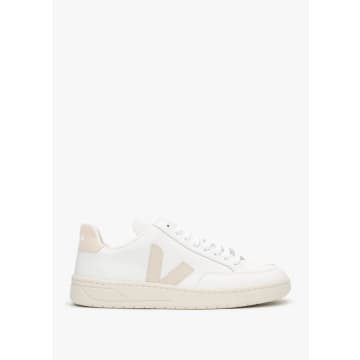 Shop Veja V-12 Leather Extra White Sable Trainers