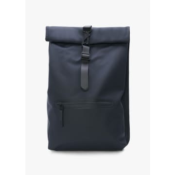 Rains Rolltop Navy Backpack In Blue