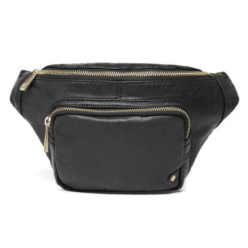 Depeche Leather Bumbag In Black