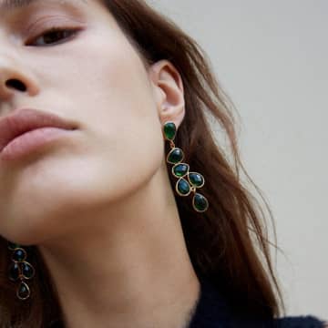 Shyla Sheena Earrings Emerald In Blue