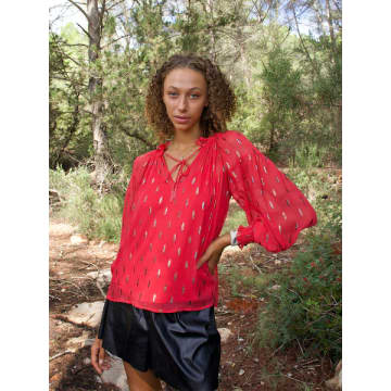 Stardust Candy Blouse Raspberry Confetti In Red