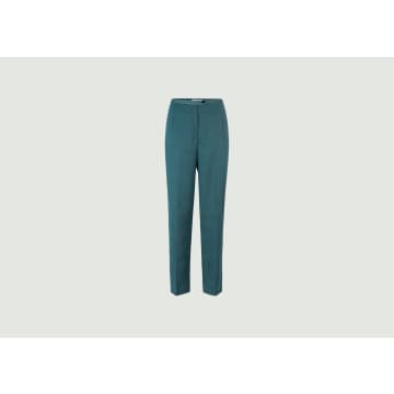 Samsoesamsoe Hallie Formal Slim-fit Pants With Darts In Green