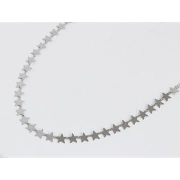 Bunny And Clarke Silver Row Of Stars Constellation Necklace In Metallic