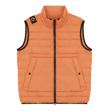 Ma Strum Down Quilt Gilet Coral Gold In Pink