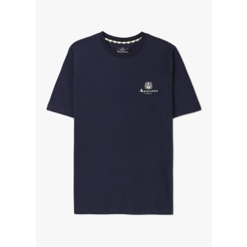 Aquascutum Mens Active Small Logo T-shirt In Navy In Blue