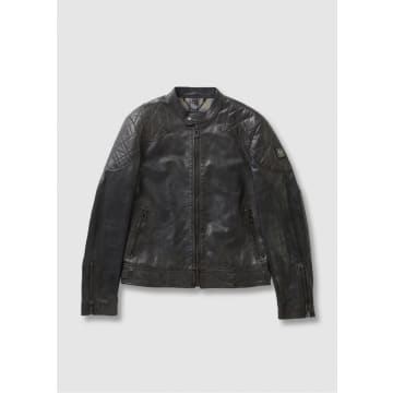 Shop Belstaff Mens Outlaw Leather Jacket In Black