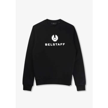 Belstaff Mens Signature Crewneck Sweatshirt In Black Off White