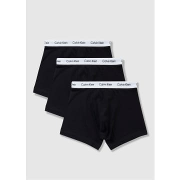 Shop Calvin Klein Mens Underwear 3 Pack Logo Trunks In Black