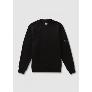 C.p. Company Mens Diagonal Raised Fleece Lens Sweatshirt In Black