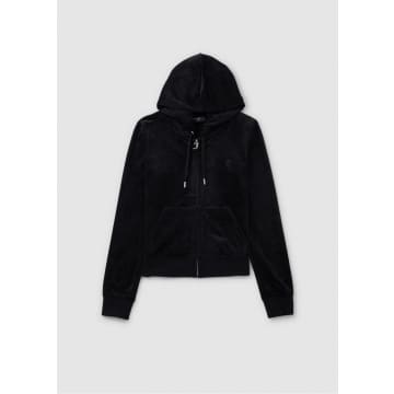 Juicy Couture Womens Dressing Gownrtson Classic Zip Up Hoodie In Black