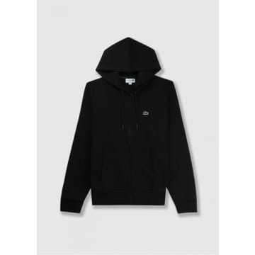 Shop Lacoste Mens Kangaroo Pocket Fleece Sweatshirt In Black