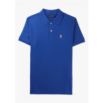 Psycho Bunny Mens Classic Pique Polo Shirt In Sapphire