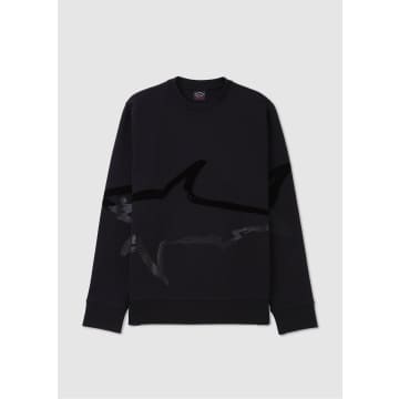 Paul & Shark Mens Maxi Shark Print Sweatshirt In Black