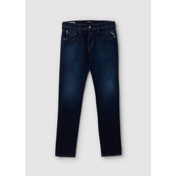 Replay Mens Anbass Jeans In Dark Blue