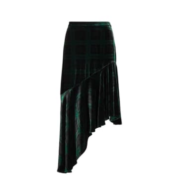 Ralph Lauren Asymmetric Velvet Midi Skirt In Black
