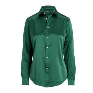 Ralph Lauren Long Sleeve Button Front Shirt In Green