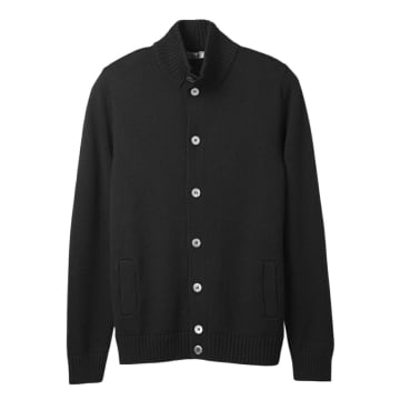 Gran Sasso Merino Wool Button Cardigan In Black