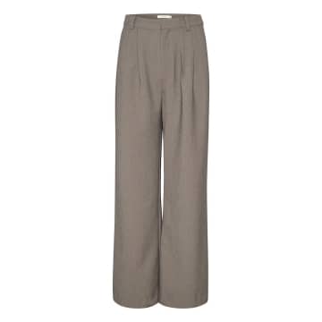 Gestuz Anciegz High Waisted Trousers Grey Structure