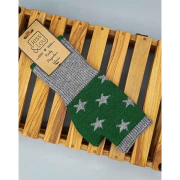Jess And Lou - Knit Fingerless Gloves In Green
