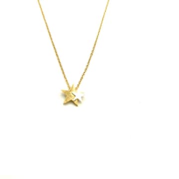 Sixton London Tiny Star Necklace In Red