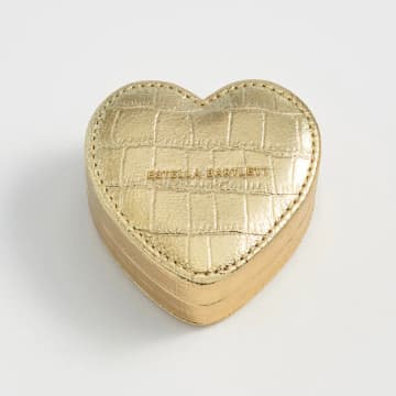 Estella Bartlett Mini Heart Gold Croc Jewellery Box