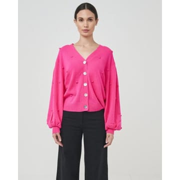Brodie Cashmere Brodie Bonny Bobble Cashmere Cardigan In Pink