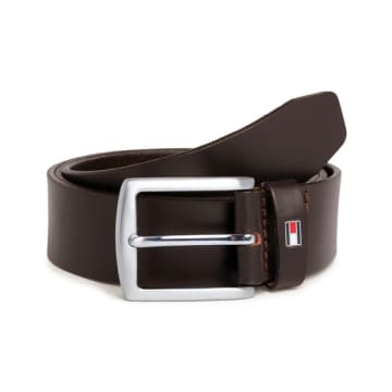Tommy Hilfiger Denton Leather Belt In Brown