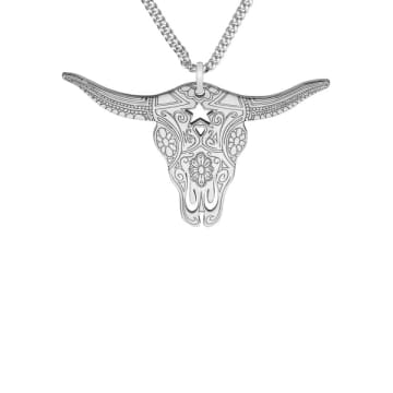 Carter Gore Texas Longhorn Necklace In Metallic